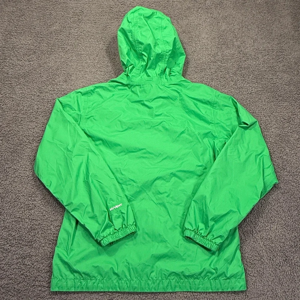 The North Face Jacket Girls Large 14/16 Green HyVent‎ Hooded Rain Waterproof